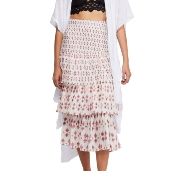 NWT Free People Layered Tiered Chiffon Maxi Skirt. - Picture 3 of 6